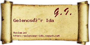Gelencsér Ida névjegykártya