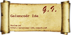 Gelencsér Ida névjegykártya