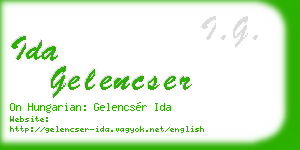 ida gelencser business card